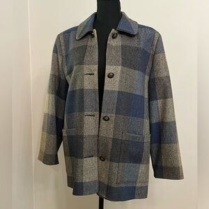 100% Irish wool. Adorable plaid coat!